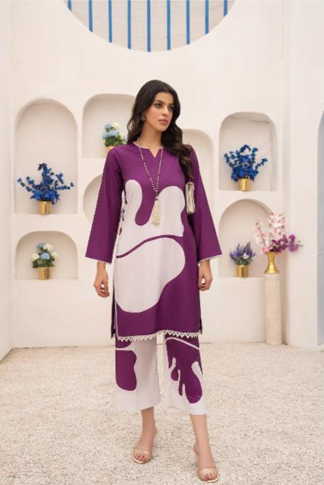 Purple Printed Crab Fabric Shirt