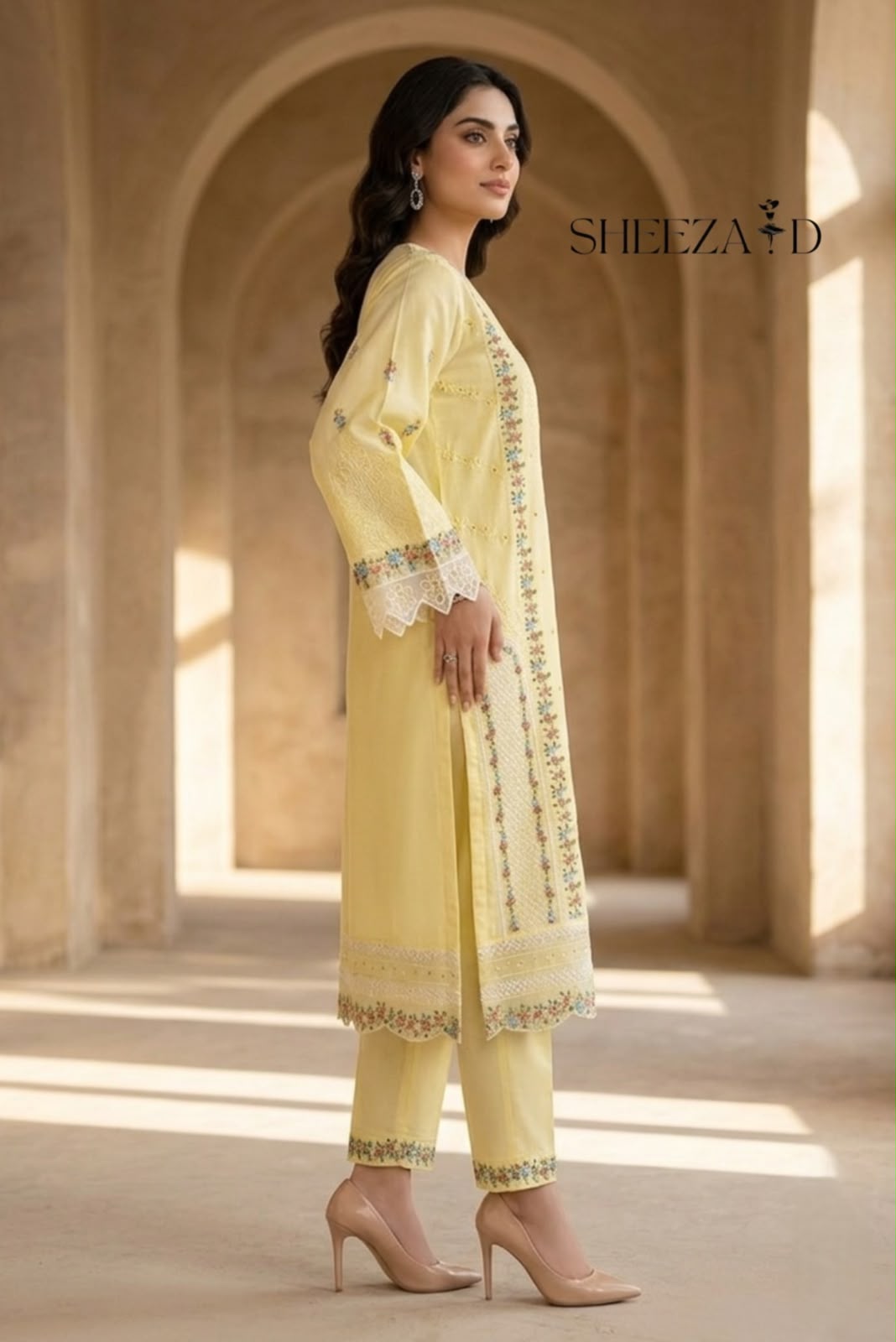Buttercup Elegance – 2 Piece Embroidered Lawn Set