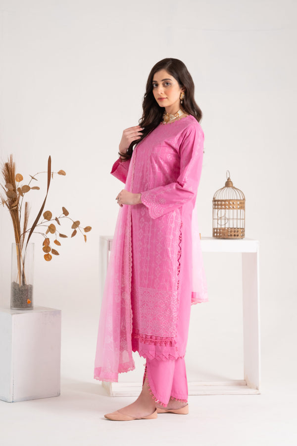 3 Piece Linen Boring Embroidery Suit | Unstiched |