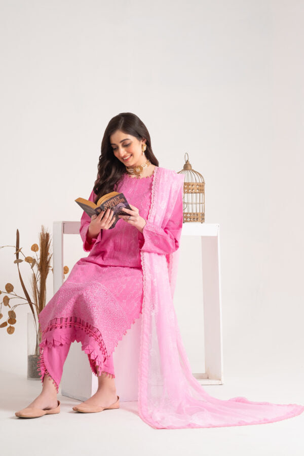 3 Piece Linen Boring Embroidery Suit | Unstiched |